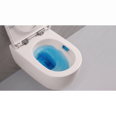 QeramiQ Dely Swirl Wandclosetset - 36.5x53cm - diepspoel - rimless - softclose zitting - linnen SW1590131