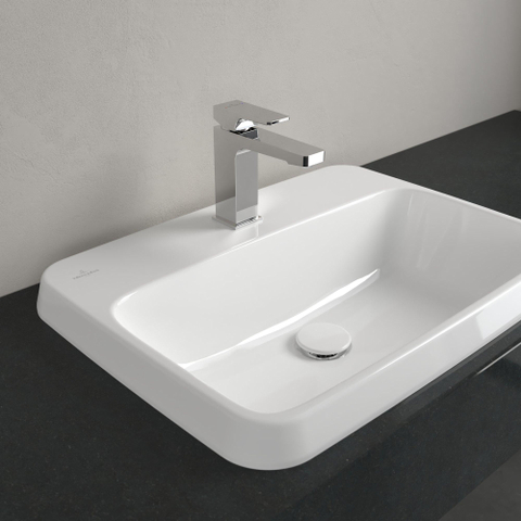 Villeroy & Boch Architectura Lavabo encastré - 600 x 450 x 170 mm - Blanc Alpin CeramicPlus - sans trop-plein - non rectifié SW762330