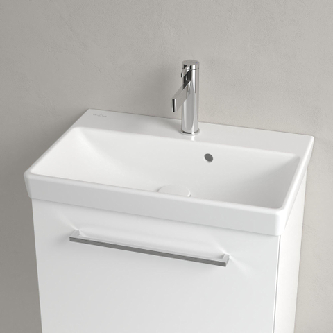 Villeroy & Boch Avento wastafel - compact - 55x37cm - met overloop CeramicPlus - Stone White (mat wit) SW448523