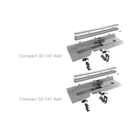 Easy Drain Compact 50 TAF wall douchegoot enkele plaat 100cm met zero/tegel design rooster RVS 2302645