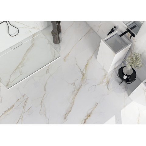 ÉCHANTILLON Terravito Tovaro carreau mural et de sol - 120x120cm - 10.7mm - Carré - rectifié - Aspect pierre naturelle - Blanc brillant SW735879