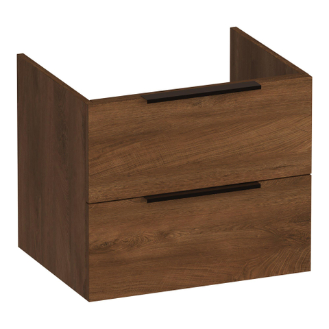BRAUER Elevate meuble sous-lavabo 60 sans poignées rapportées 2 tiroirs à fermeture douce et 1 découpe pour siphon - Forest Cacao SW1200142