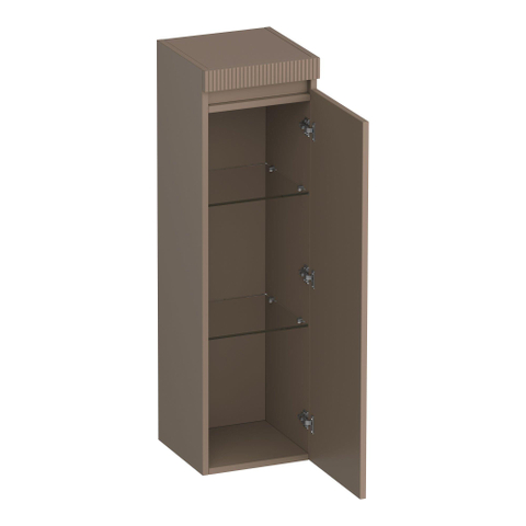BRAUER Joy Wavy Armoire haute - 120x35x35cm - 1 porte - ouverture à droite - sans poignée - moka mat SW1201323