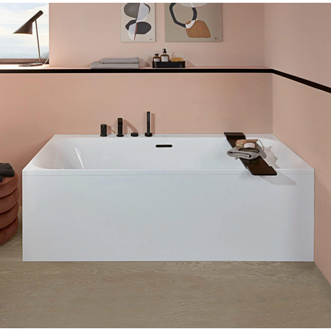 Villeroy & Boch Loop & Friends kunststof duobad acryl rechthoekig square - 180x80x47cm - Stone White (mat wit) SW702031