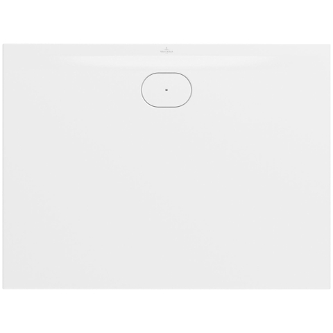 Villeroy & Boch Ecora douchebak - 120x90x3.5cm - afvoer lange zijde - stone white (wit) SW1558872