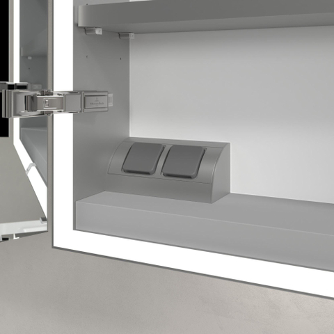 Villeroy & Boch My View Now My view spiegelkast - 100x75cm - 2 deuren - 2 contactdoos LED - zilver SW641581