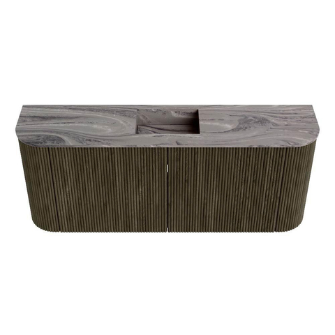 Mondiaz JOYA-DLUX 103.2cm toiletmeubel - ronding links en rechts kleur Shadow - Wastafel FAYE positie Midden 1 kraangat kleur Sombra. SW1425241
