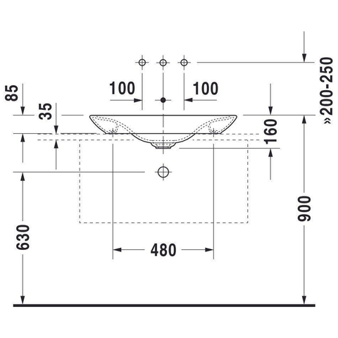 Duravit PuraVida Opbouwwastafel - met bevestiging en afvoer - inclusief keramische afdekkap - 70x42cm - glans wit 0293121