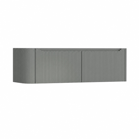 H&R Badmeubelen Juice Wastafelonderkast - 140x45x40cm - linkerhoek afgerond - 3D-front - 2 lades - geïntegreerde greep - petrol mat SW1260216