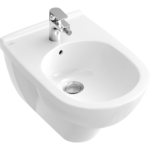Villeroy & Boch O.novo wandbidet - met overloop - 1 kraangat CeramicPlus - White Alpine (glans wit) 0124159