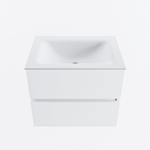 MONDIAZ VICA Meuble de salle de bains 60cm sous-meuble Talc 2 tiroirs. Lavabo CLOUD central 1 trou de robinet, couleur Talc. SW1381806