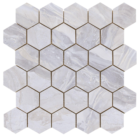 Terravito Ivello Mozaïektegel - 26.3x27.4cm - hexagon - 10mm - White gepolijst SW1119970