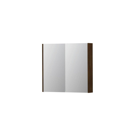 INK SPK2 spiegelkast – 80x74x14 cm – 2 deuren, dubbelzijdige spiegeldeuren – Koper eiken SW353378