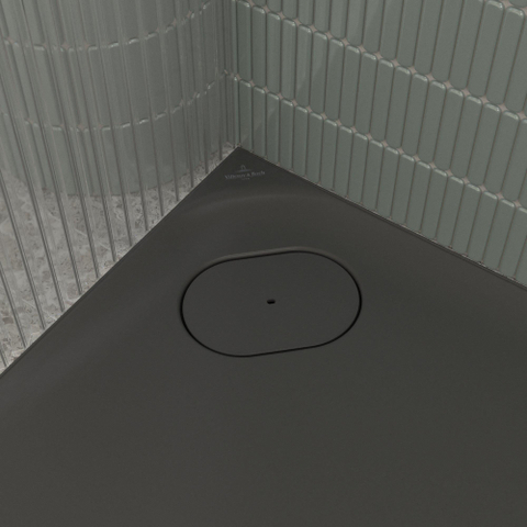 Villeroy & Boch Ecora douchebak - 80x80x3.5cm - hoekafvoer - anthracite (antraciet) SW1558888