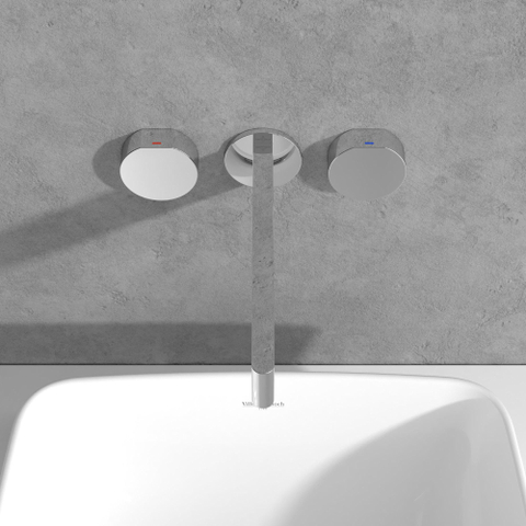 Villeroy & Boch Dawn wastafeluitloop set - zonder pop up afvoergarnituur - wandmontage afbouwdeel - hoogglans chroom SW974323