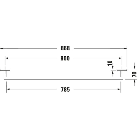 Duravit Karree Handdoekhouder - 80cm - hoogglans chroom SW55125