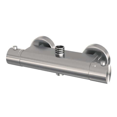 Brauer Brushed Edition Colonne de douche murale - pomme de douche 30cm - 2 boutons - barre curseur - douchette stick 1 jet - PVD - inox brossé SW1164732