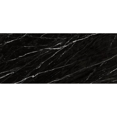 Ceralto Orsini Vein wandtegel - 60x120cm - 6mm - gerectificeerd - marmerlook - glans sky black (zwart) SW670036