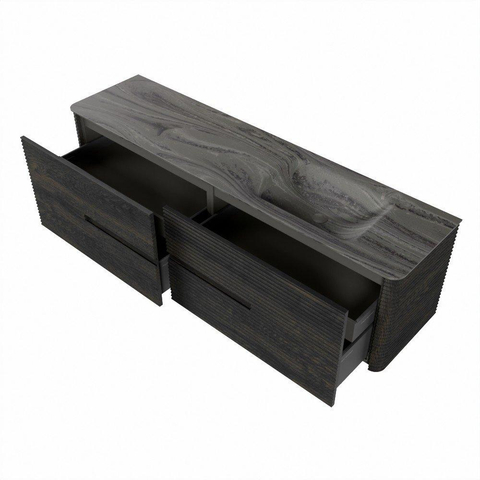 Mondiaz CIRO-DLUX Ensemble de meubles de salle de bains - 180x45x50cm - Vasque en solid surface Sombra - 1 bassin à droite - 1 trou de robinet - 4 tiroirs - Shadow SW1532795