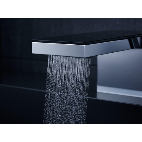 Hansgrohe AXOR MyEdition robinet de lavabo 70 avec verre noir avec garniture push-open saillie 15,1cm chrome SW241672