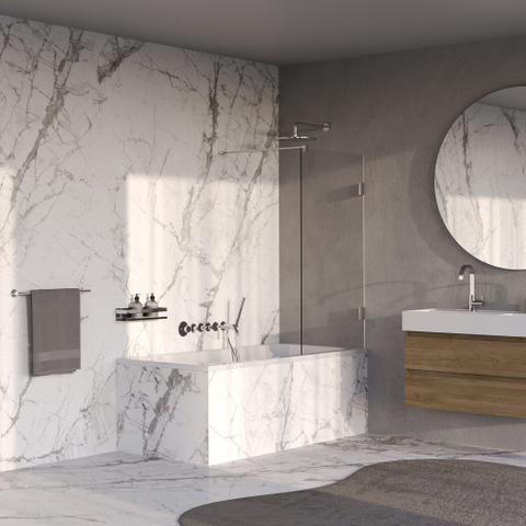 BRAUER Void Paroi de baignoire - 80x140 - verre transparent - incl. traitement anticalcaire - chromé SW1580848