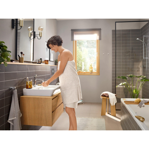 Hansgrohe Rebris e Eengreeps wastafelmengkraan - 110 - coolstart - ecosmart+ - met PopUp - trekwaste - hoogglans chroom SW796431