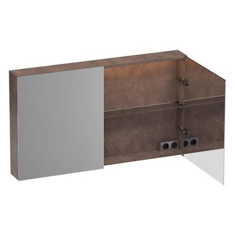 BRAUER Impress Deluxe armoire de toilette avec miroir - 120x70x15cm - éclairage interne et externe - 2 portes miroir double face - Erosion SW720932