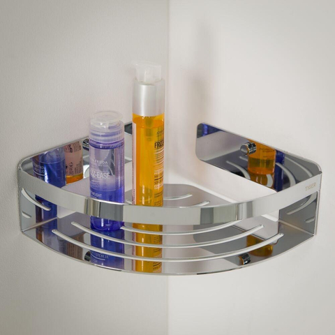 Tiger Caddy Panier de douche d'angle - 18,4x18,4x7cm - chrome SW25218