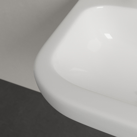 Villeroy & Boch Architectura wastafel onderzijde - geslepen - 55x47cm - met kraangat - met overloop - White Alpine (glans wit) 1025270