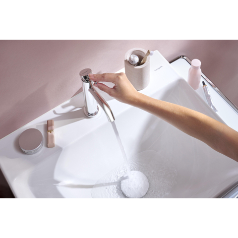 Hansgrohe Tecturis s Eengreeps wastafelkraan - 110 - coolstart - met PopUp - trekwaste - hoogglans chroom SW918688