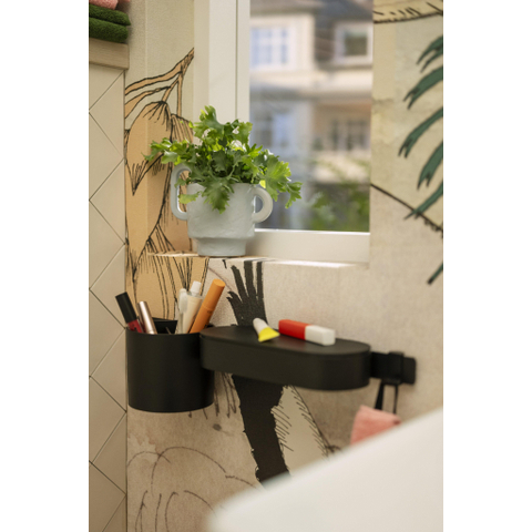 Hansgrohe Wallstoris set salle de bains rail+métier+couvercle+gobelet mat noir SW651605