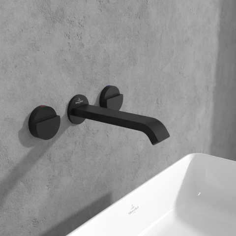 Villeroy & Boch Dawn wastafeluitloop set - zonder pop up afvoergarnituur - mat zwart SW974324