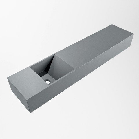MONDIAZ TYNE lave-mains - 100x23x12cm - vasque gauche - sans trou robinet - plata (argent) SW1026184