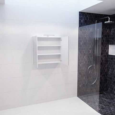 Mondiaz CUBB spiegelkast – 80x70x18 cm – 2 deuren – Talc (wit) SW410112