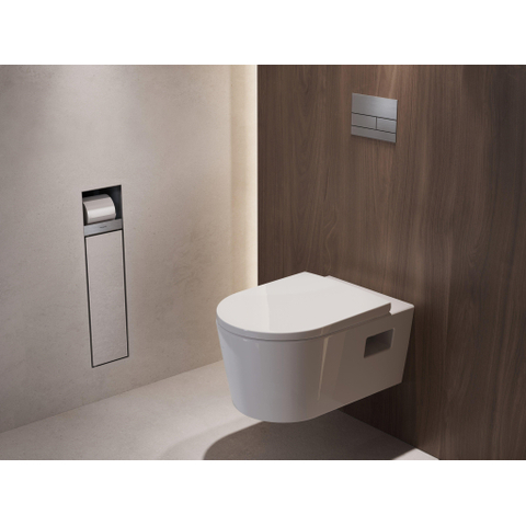 Hansgrohe XtraStoris Rock Porte-brosse WC - porte-rouleau - porte carrelable - brushed stainless steel SW1590310