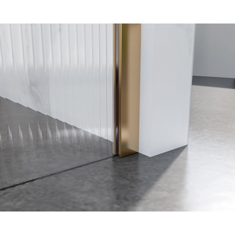 Fortifura Galeria Douche à l'italienne - 100x200cm - verre nervuré - Cuivre brossé SW877071