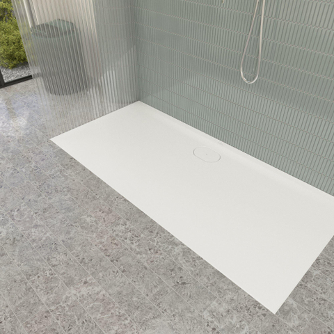 Villeroy & Boch Ecora douchebak - 170x80x3.5cm - afvoer lange zijde - white alpine (wit) SW1558879