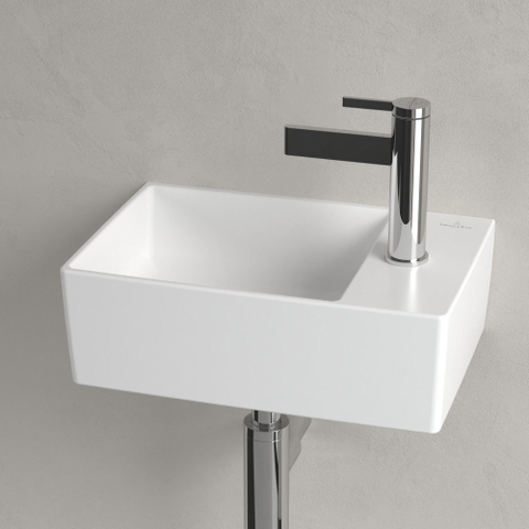 Villeroy & Boch memento 2.0 fontein - 40x26cm - 1 kraangat - zonder overloop - Stone White (mat wit) SW336069