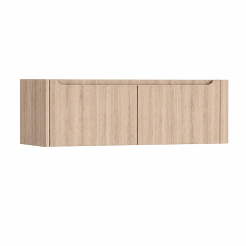 H&R Badmeubelen Juice Meuble sous-vasque - 140x45x40cm - angle droit arrondi - 2 tiroirs - poignée intégrée - chêne Rockford SW1110313