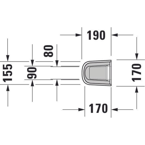 Duravit D-code Zuil - 170x705x190mm - wit 0315104