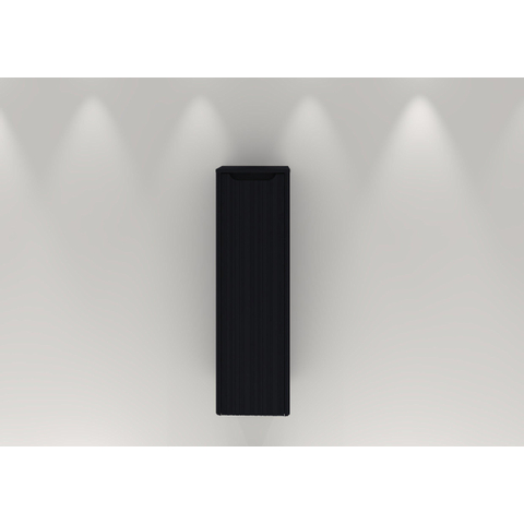 H&R badmeubelen Juice Hoge Kast - 40x35x130cm - met ronde hoeken - 3D-front - 1 deur - rechtsdraaiend - antraciet mat SW875688