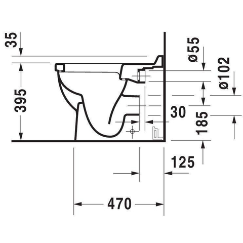 Duravit Starck 3 Closetpot staand - diepspoel - 36x56cm Pit - wit SW114651