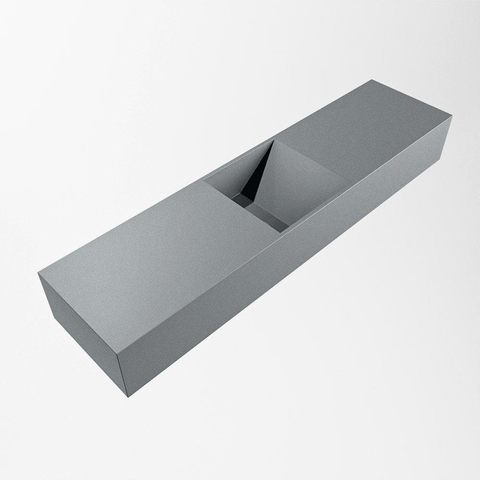 MONDIAZ TYNE lave-mains - 90x23x12cm - vasque centre - sans trou robinet - plata (argent) SW1026166