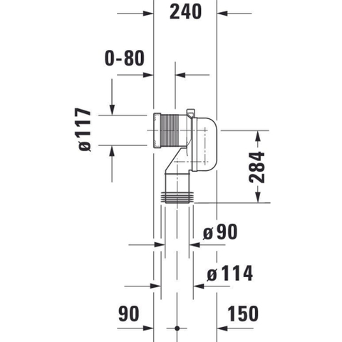 Duravit Divers vario aansluitbocht verstelbaar - 18 - 22cm - wit 0290058
