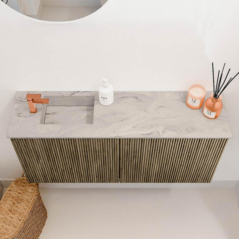 Mondiaz JOYA-DLUX 90cm toiletmeubel - kleur Dusk - Wastafel FAYE positie Links 1 kraangat kleur Glace. SW1423203