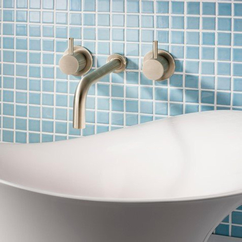 Crosswater MPRO Wastafelkraan inbouw - uitloop 19cm - met inbouwdeel - geborsteld messing (goud) SW487390