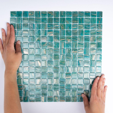 The Mosaic Factory Amsterdam mosaïque - 32x32cm - 4mm - carré - turquoise brillant (bleu) SW654804