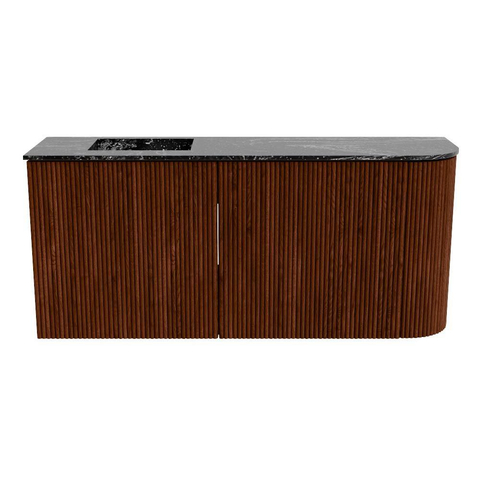 Mondiaz JOYA-DLUX 91.6cm toiletmeubel - ronding rechts kleur Ruby - Wastafel FAYE positie Links Zonder kraangat kleur Lava. SW1423668