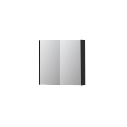 INK SPK2 armoire de toilette – 80 x 74 x 14 cm – 2 portes, portes-miroir double face – Noir mat SW353419
