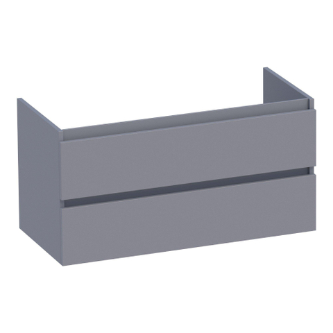 BRAUER Joy meuble sous-lavabo - 100x46x50cm - 2 tiroirs softclose - sans poignées - 1 découpe pour siphon - gris mat SW1201024